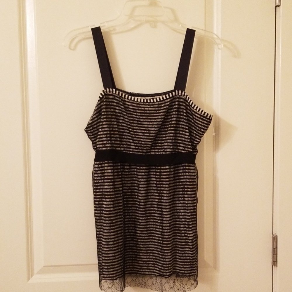 Striped lace camisole